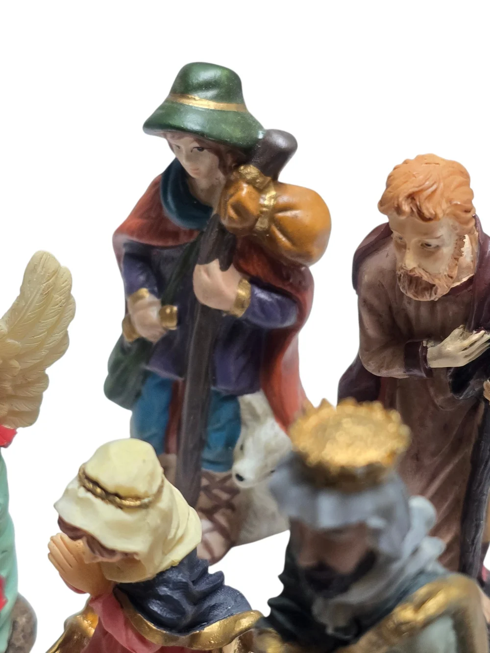 Vintage Resin Nativity Set 23 Pc Complete Christmas Creche Holy Family Wise Men